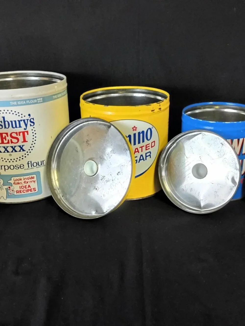 Vintage Regal Ware Advertising Canister Set Pillsbury Domino Maxwell House Tea